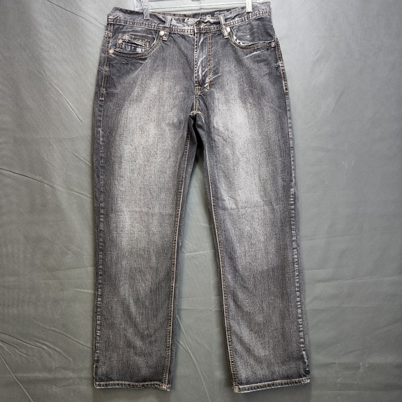 T.K. AXEL Relaxed Straight Fit Faded Black Rock Denim Jeans Men's Size 34×32 - Picture 1 of 4